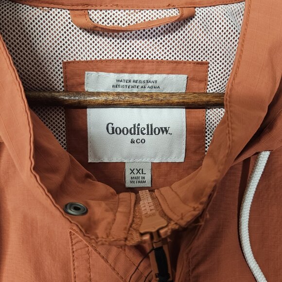 Goodfellow & Co Water Wind Resistant Full Zip Hooded Jacket Orange Mens Size XXL - Picture 5 of 10
